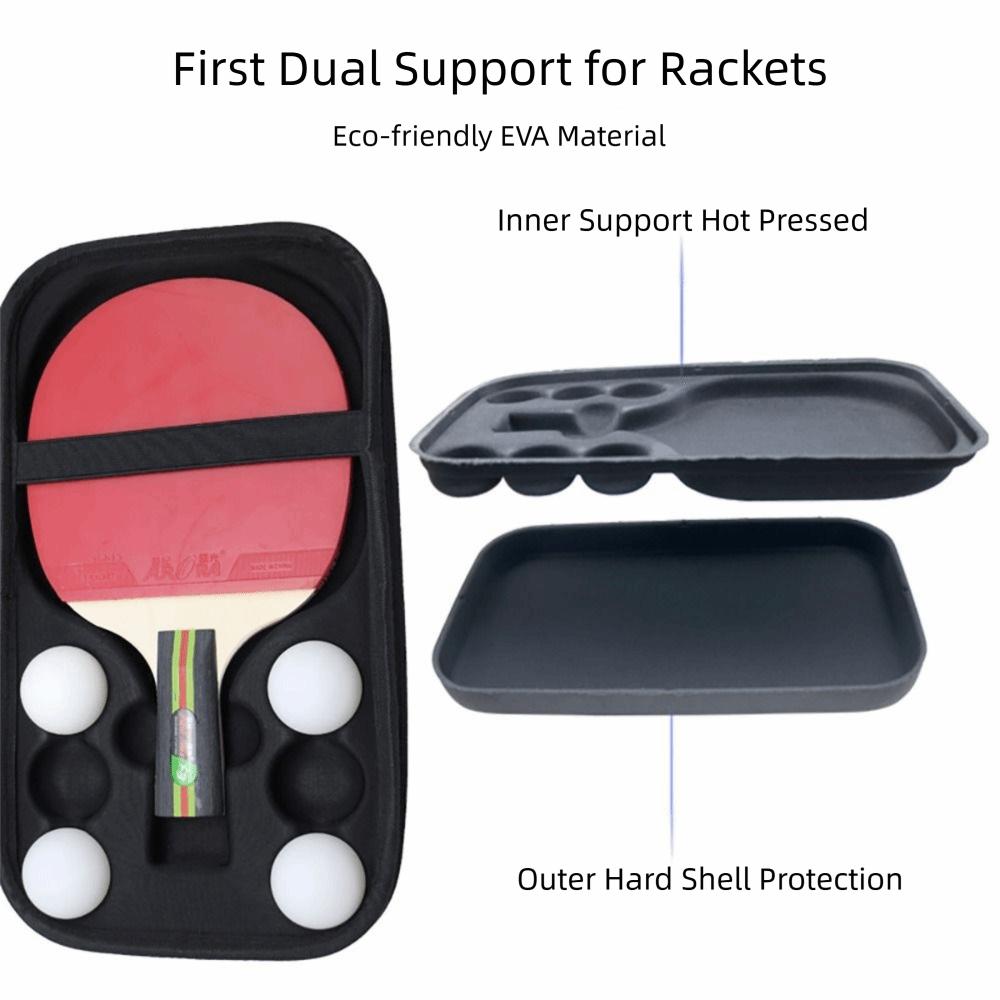 EVA Ping Pong Paddle Case Black Grey Hard Shell Storage Bag  Ping Pong Paddle