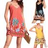 Summer Women's Halter Skirt Tropical Camouflage Print Dress