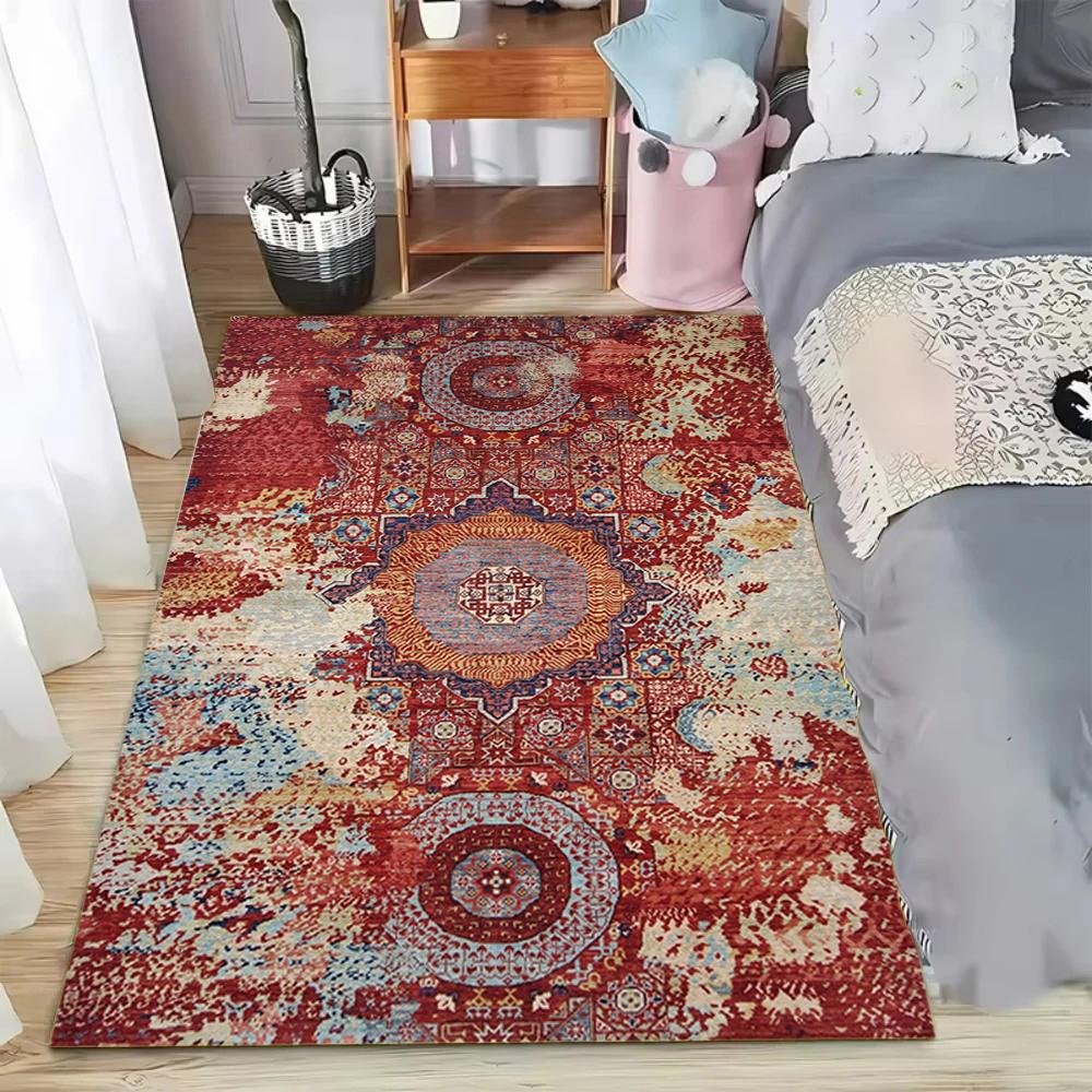 

Make Old Bohemian Style Floor Mats Retro Ethnic Style Carpet Soft Living Room Bedroom Floor Mat Living Room Entrance Carpet 40x60cm