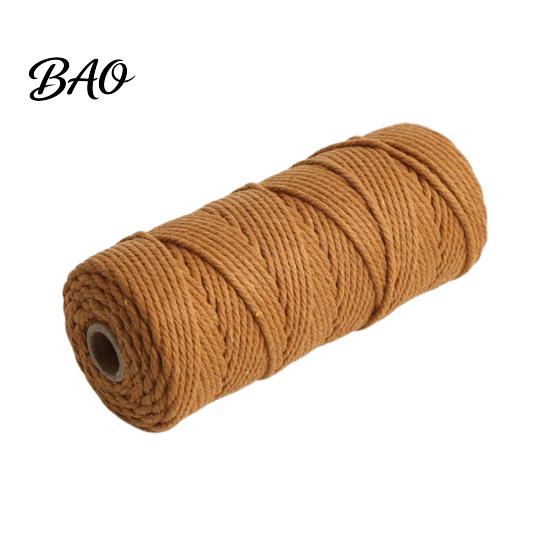 Corda Morbida in Cotone per Arte dell'Intreccio Corda da 3 mm, 100 Metri Corda Colorata Resistente Intrecciata per Artigianato Crochet Lavorazione Arazzi, Intreccio a Mano, Artigianato Fai da Te Gioielli