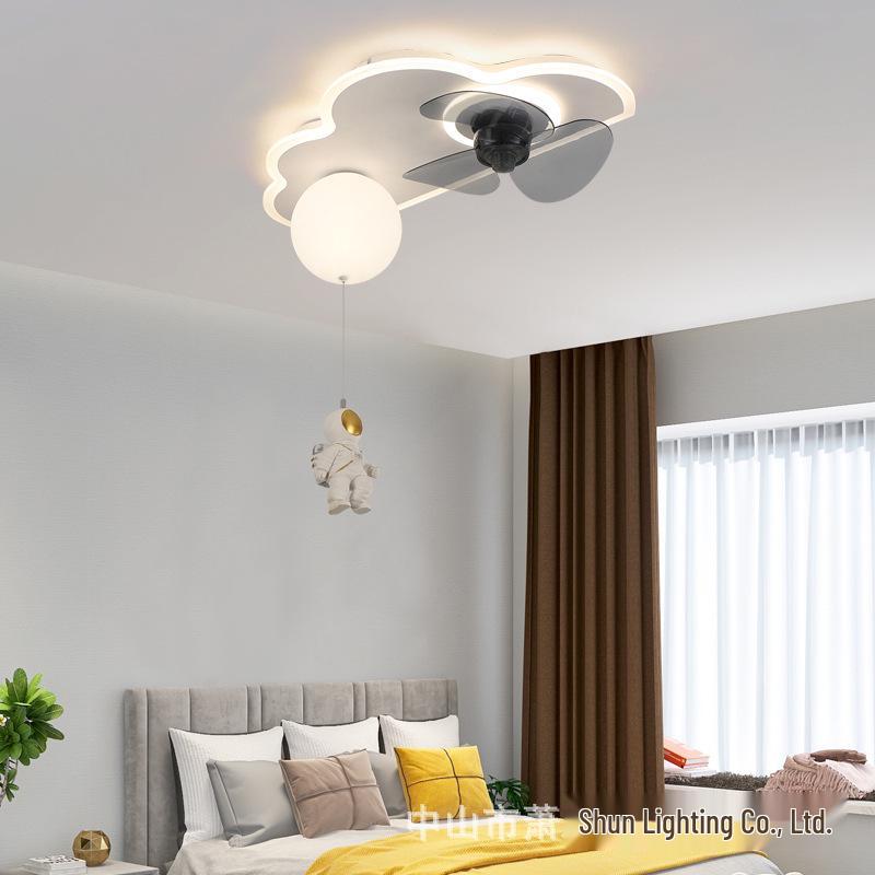 Ultra-Thin Modern Ceiling Fan Chandelier with Light for Living Room & Bedroom