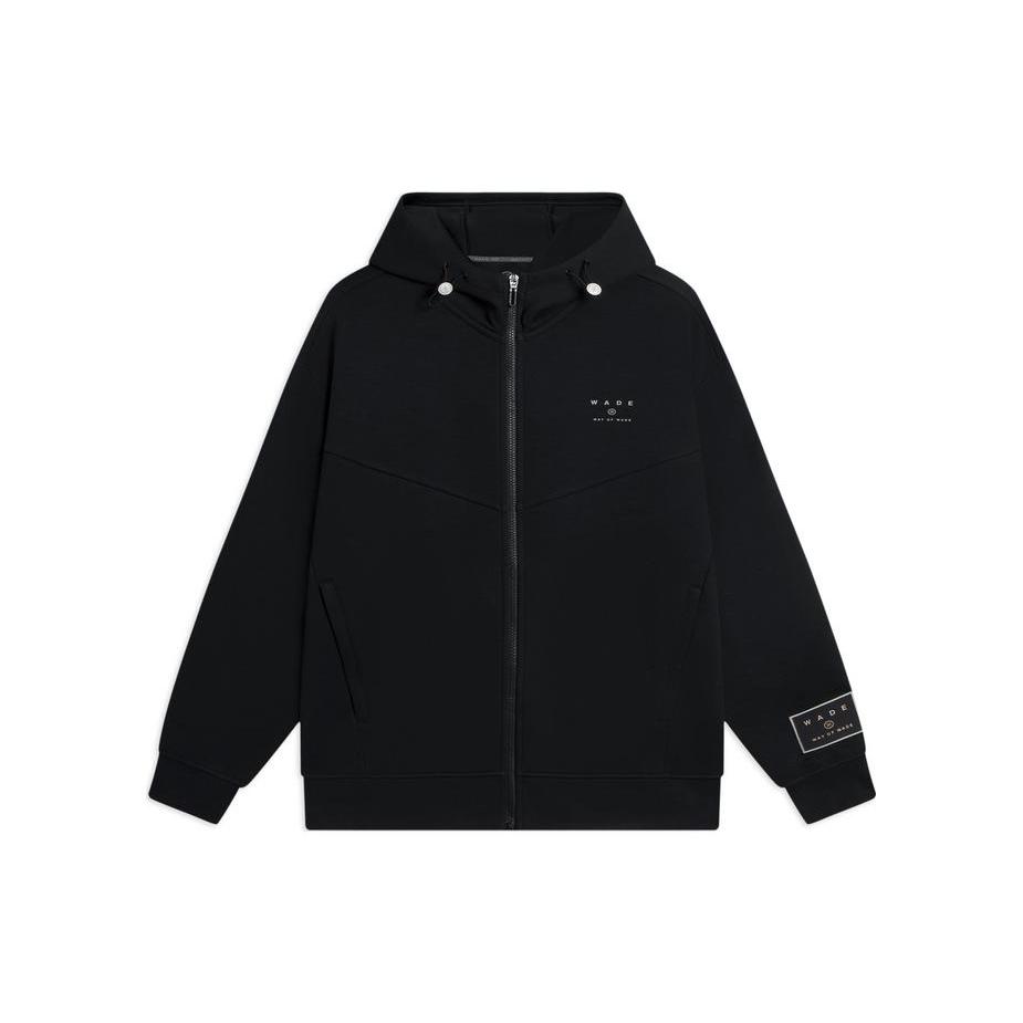 Li Ning Basketball Collection Sweatshirts Men s Black Hooded Moderate Cardigan AWDSC43-1 XXXL