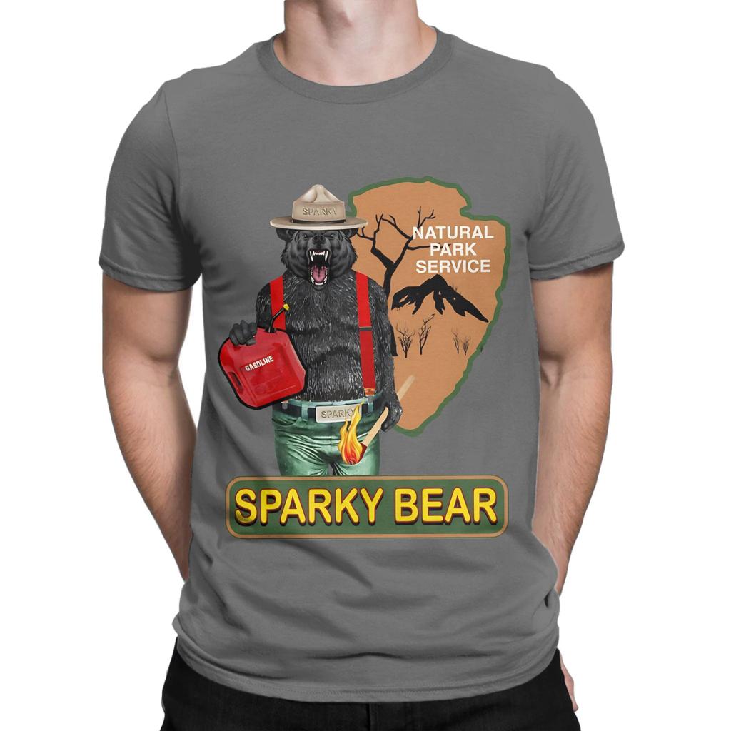Smokey bBears Cousin Sparkey Funny 100 Cotton TShirt Smokey bBear Tees Tops For Unisex