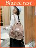 Canvas Bear Backpack With Flap Closure For Casual Daily Use