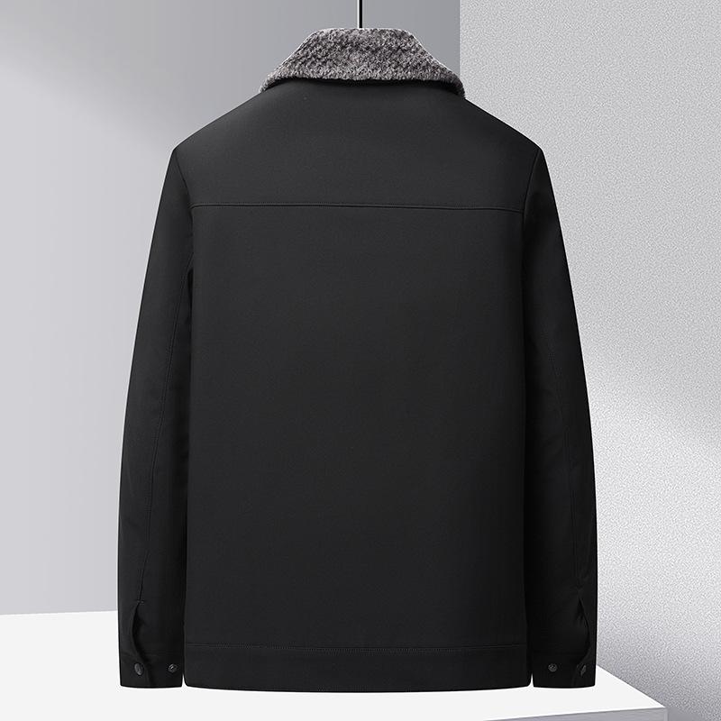 Autumn and Winter New Style Velvet Thickened Lapel Middle-aged and Elderly Jackets Men's Casual Jackets Dad Wear Warm Men's Jackets