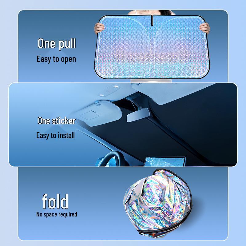 Car Interior Sunshade: Laser Sun Block & Heat Insulation for Windshield Protection