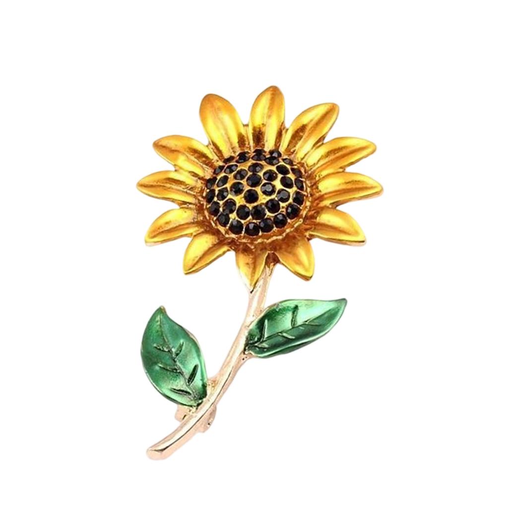 Versatile Sunflower Alloy Pin Multipurpose Decoration For Clothing Handbags Special Occasions Sturdy Wear