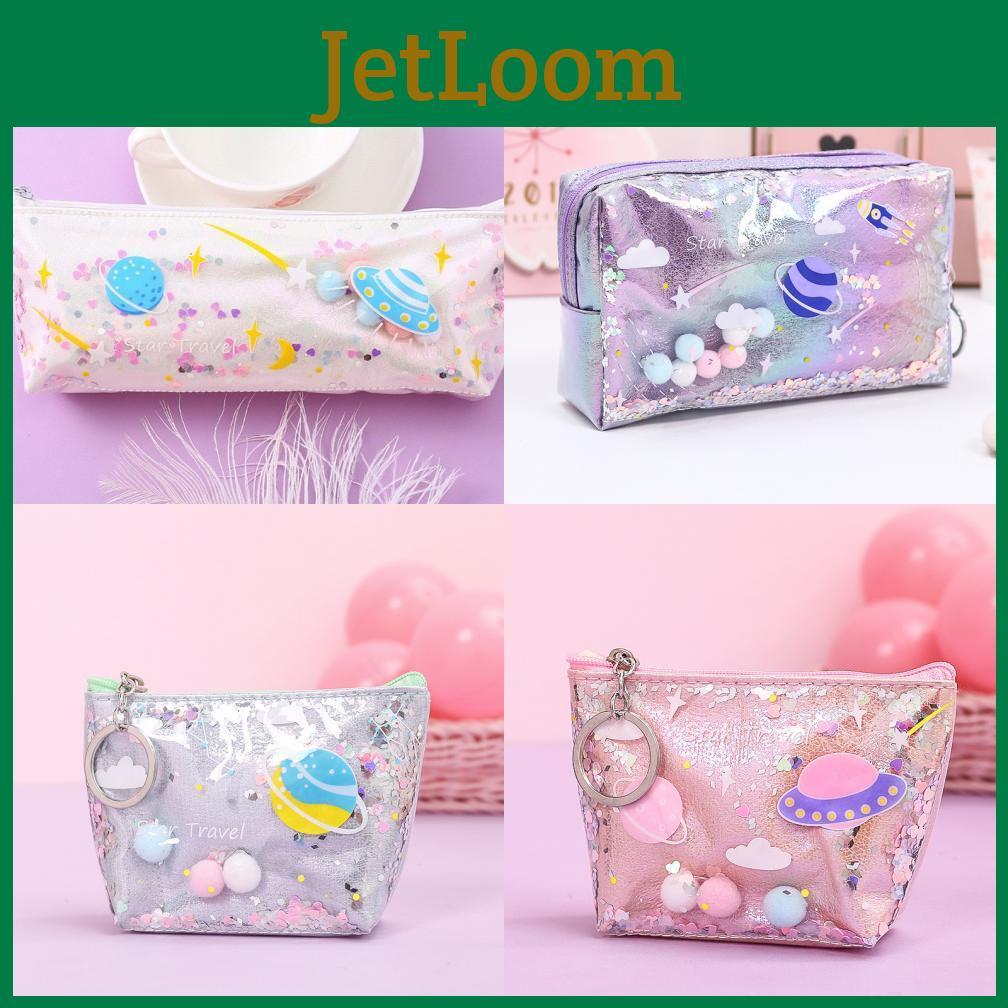 Star Planet Creative Galaxy Flowing Sand Pen Bag With Waterproof Laser Finish For School And Gift