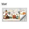 European Style Town Decals Christmas Static Window Clings, Snow Snowflake Decals, Festive Holiday Ornaments Winter Glass Stickers for Home Decor