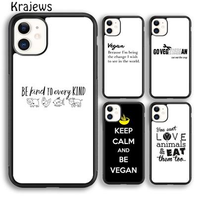 Krajews Love Animal Vegan Quotes Telefoonhoesje Cover Voor iPhone 14 5 6s 7 8 plus X XR XS 11 12 13 pro max Samsung S21 S22ultra Plus