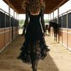 2026 Women's Fashion: High Waist Lace Patchwork Solid Color Long Sleeve Square Neck Dress