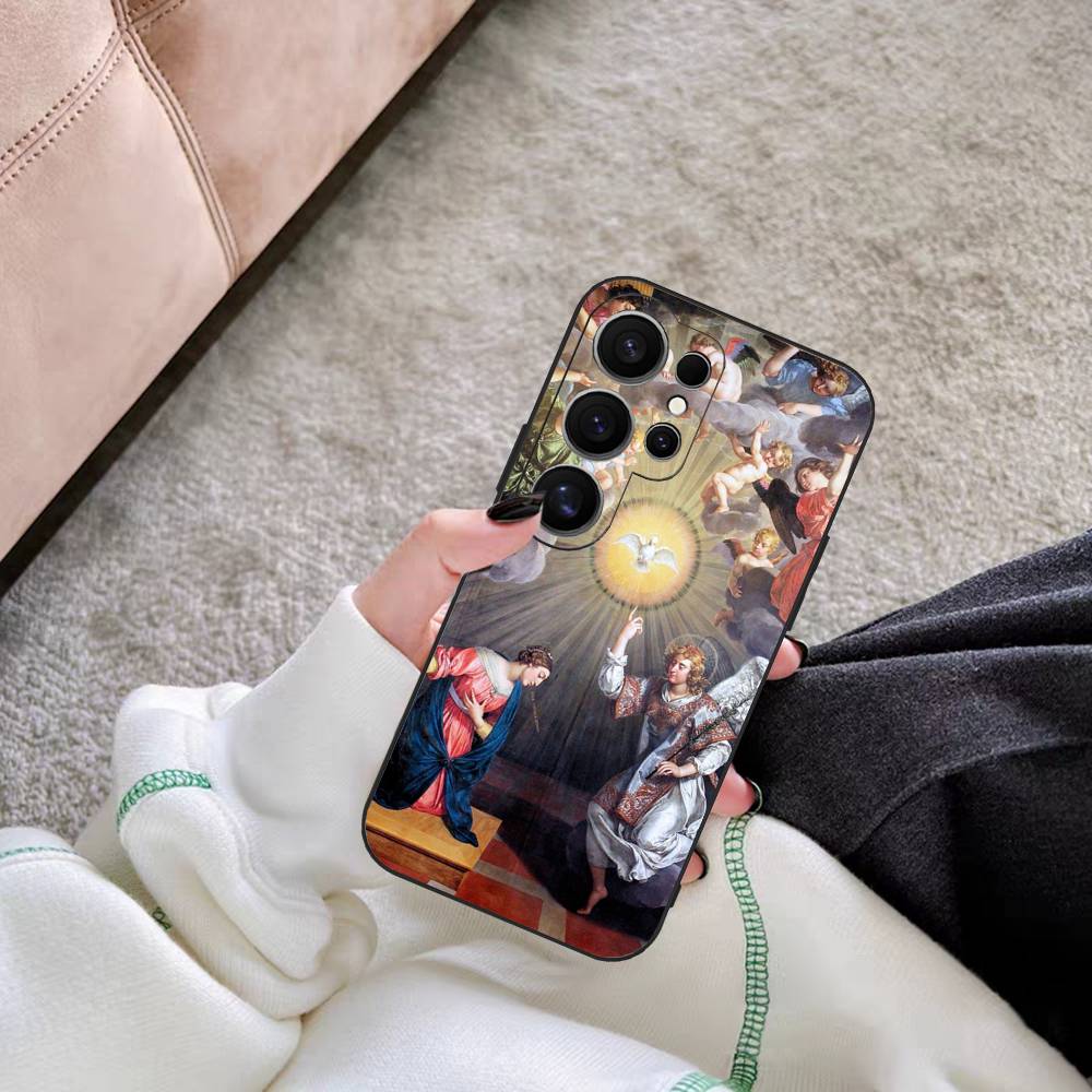 Renaissance Frescoes Phone Case For Samsung S 24 Fe 25 Ultra Plus 20 Lite 21 30 22 23 24 22 Ultra 5G Fundas