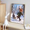 Disney Zootopia Nick Judy Sledding themed diamond painting kit handmade diy5D home decoration gift
