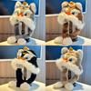 Lion Dance Plush Hat For Adults Warm Winter Earflap Beanie With Soft Faux Fur