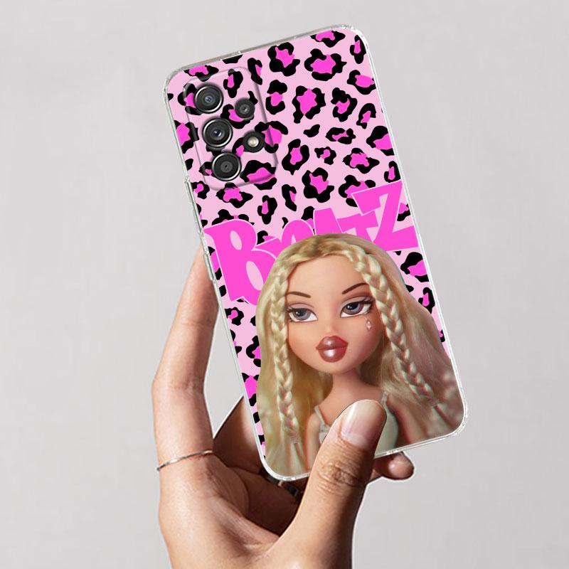 Clear Case For Samsung Galaxy A57 A37 A56 5G A36 Case A55 A54 A35 A26 A07 A17 A16 A06 A34 A15 Soft Cover Disney Bratzs Pink Girl