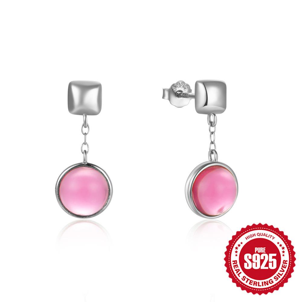 

Французские Ретро Серьги Легкая Роскошь Мода Темперамент Элегантные Геометрические Круглые Любовь Кисточка S925 Стерлинговое Серебро Опал Уши 925 Silver