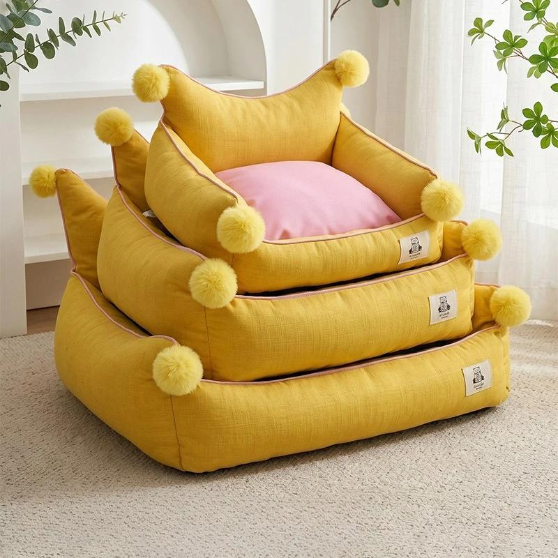 Four Seasons Pet Sofa Nest Crown Nest Backrest Nest Spring and Summer Cool Small and Medium Bichon Kennel Cat Nest Pet Nest