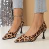 Sexy Elegant Women's Fashion Shoes Leopard Print Fashion Pointed Toe High Heels  Sandals Chaussure Femme 2025