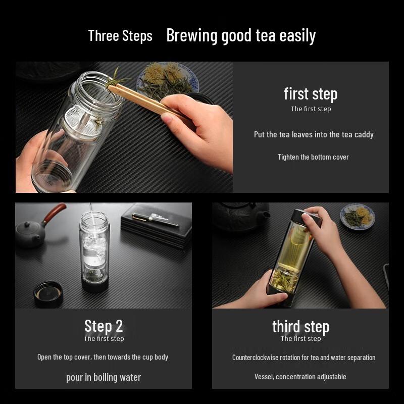 Fuguang Teamaster Double-Layer Tea Infuser Glass Bottle