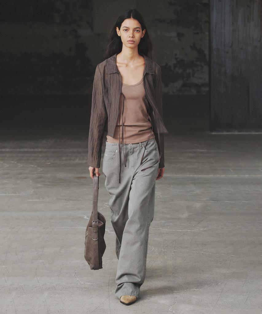INSILENCE WOMEN Straight Color Denim Khaki Grey