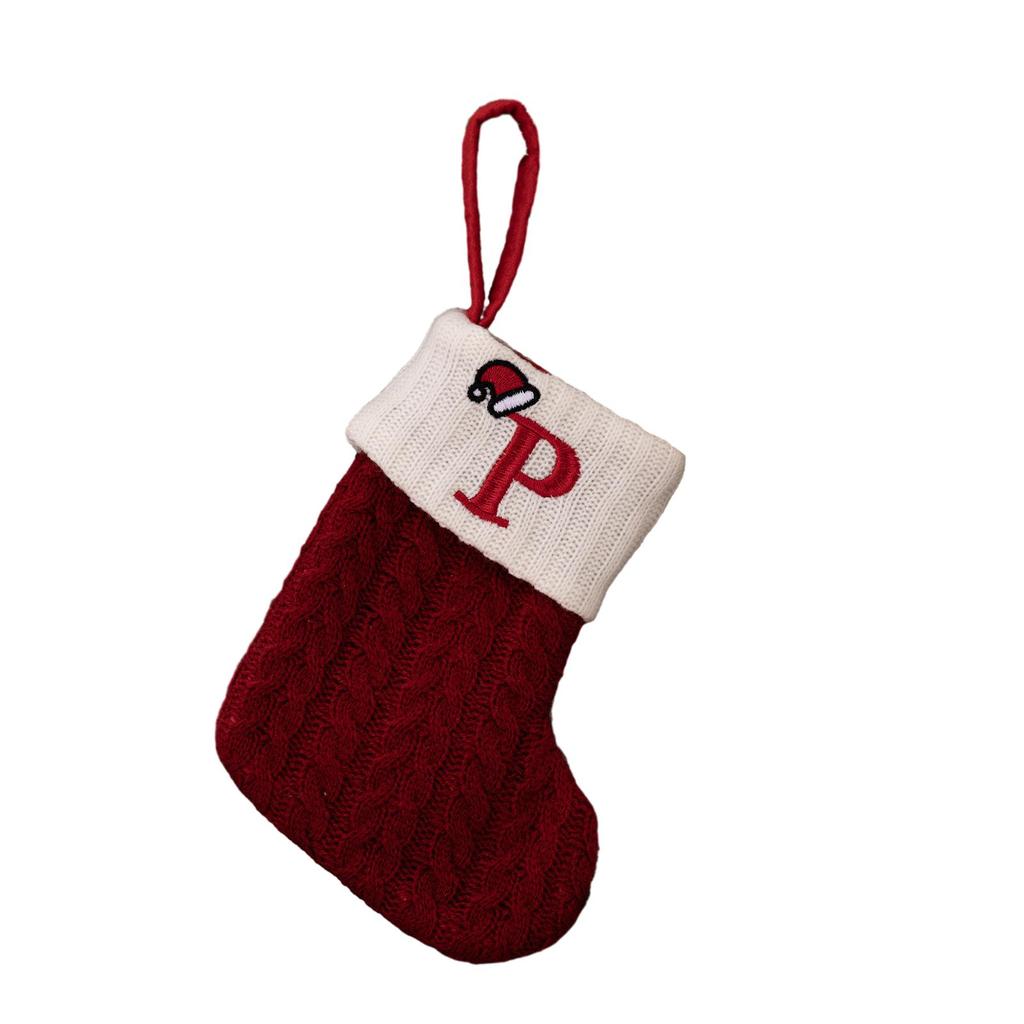 High Quality Christmas Stocking Socks Christmas Tree Decorating Hanging Knitted Knitting Ornament Red Stocking