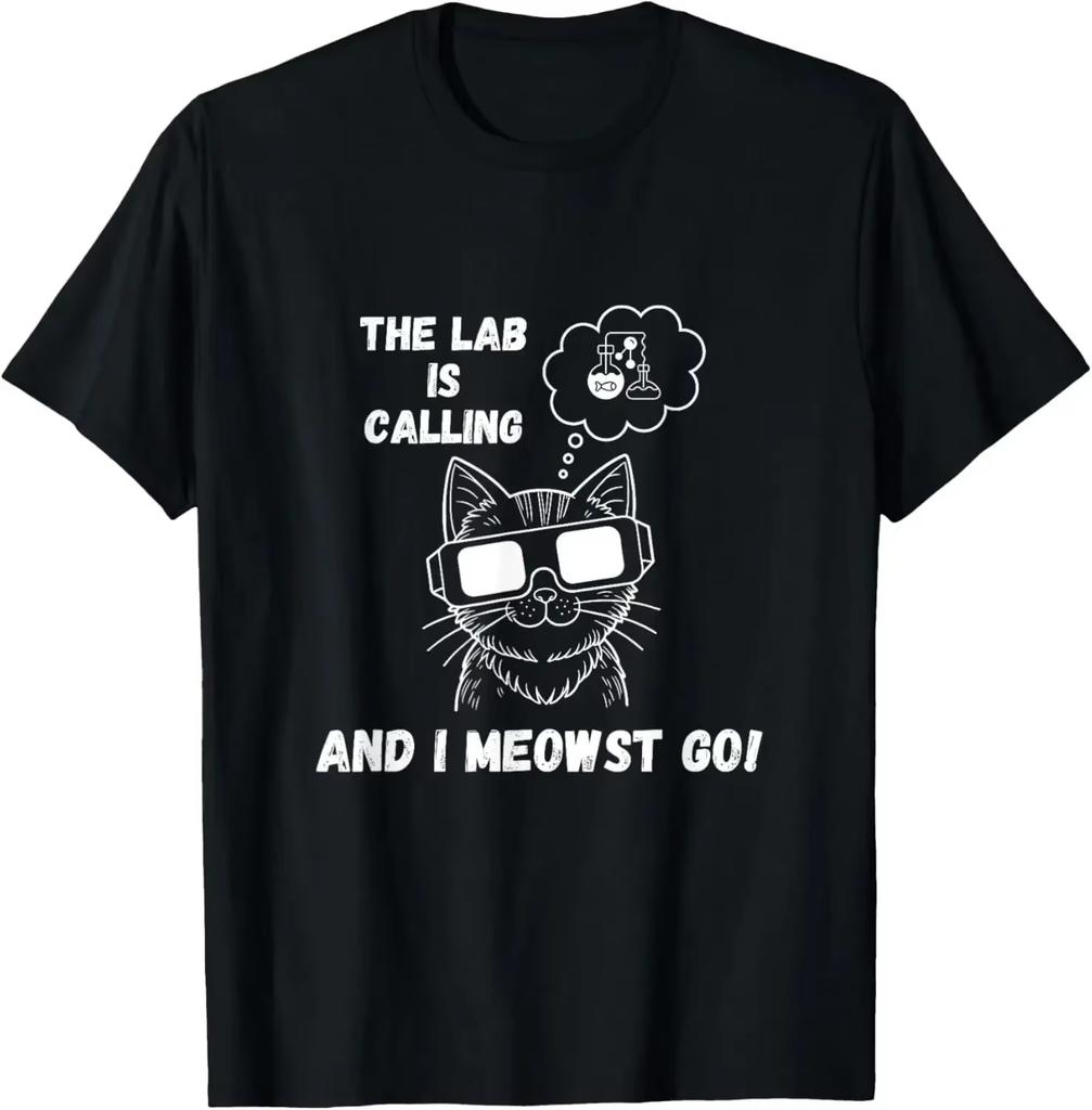 2026 Funny Chemistry Tshirt Humor Science Teacher Cat Pun Graphic Tshirt Vintage Casual Fashion Streetw