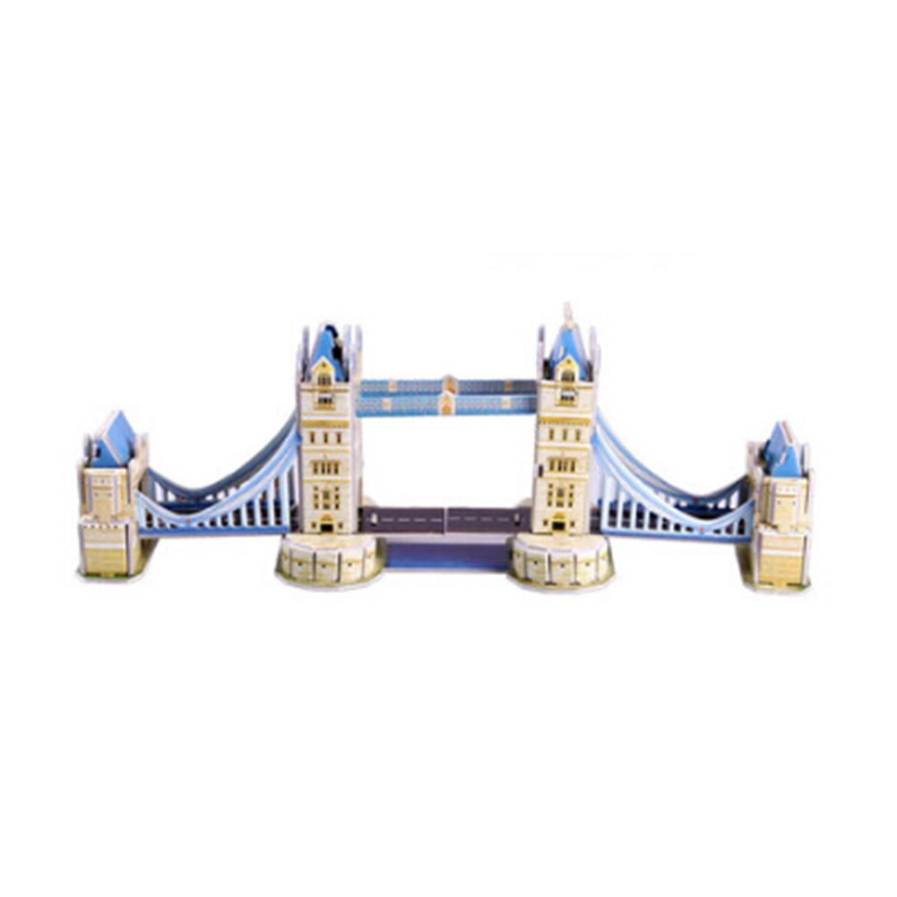 DIY Jigsaw 3D Puzzle Bridge SUV Battleship Building Models Kids Intelligent Toy London Iron Bridge