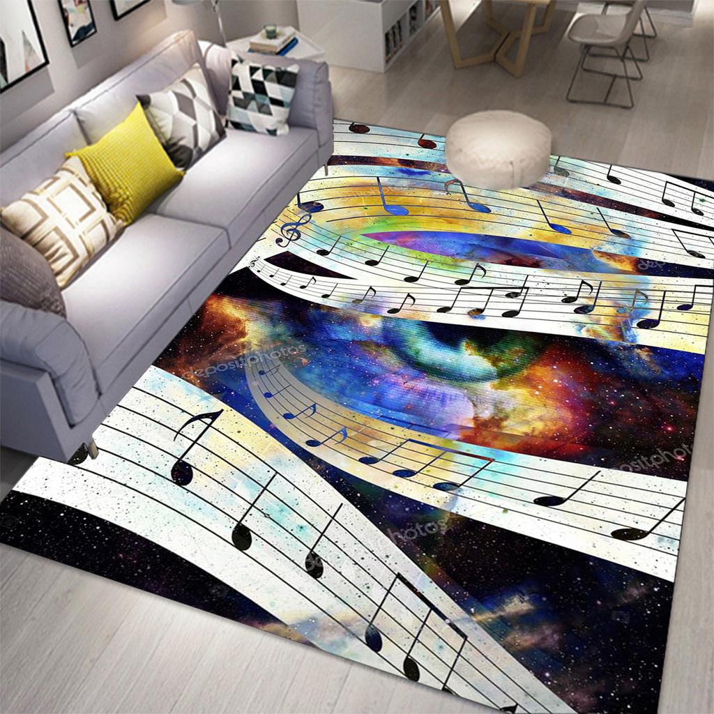 3D Music Carpet 3D Printing Carpets for Living Room Bedroom Decor Carpet Flannel Home Floor Mat Music Area Rugs