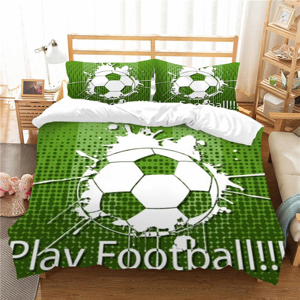 3D Bedding Set Comforter Duvet Cover Charming Football Printing Bed Quilt Cover Pillowcase Microfiber Home Textiles