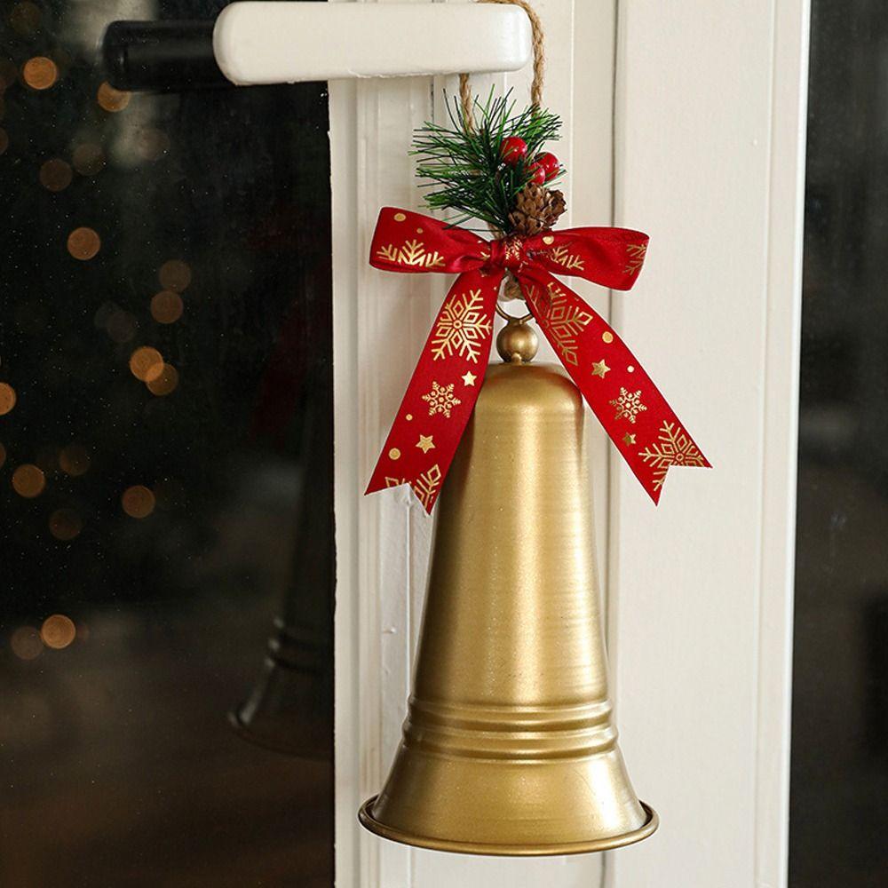 Handmade Pine Cone Bell Pendant Metal Christmas Chime Bell  Holiday Wedding Supplies