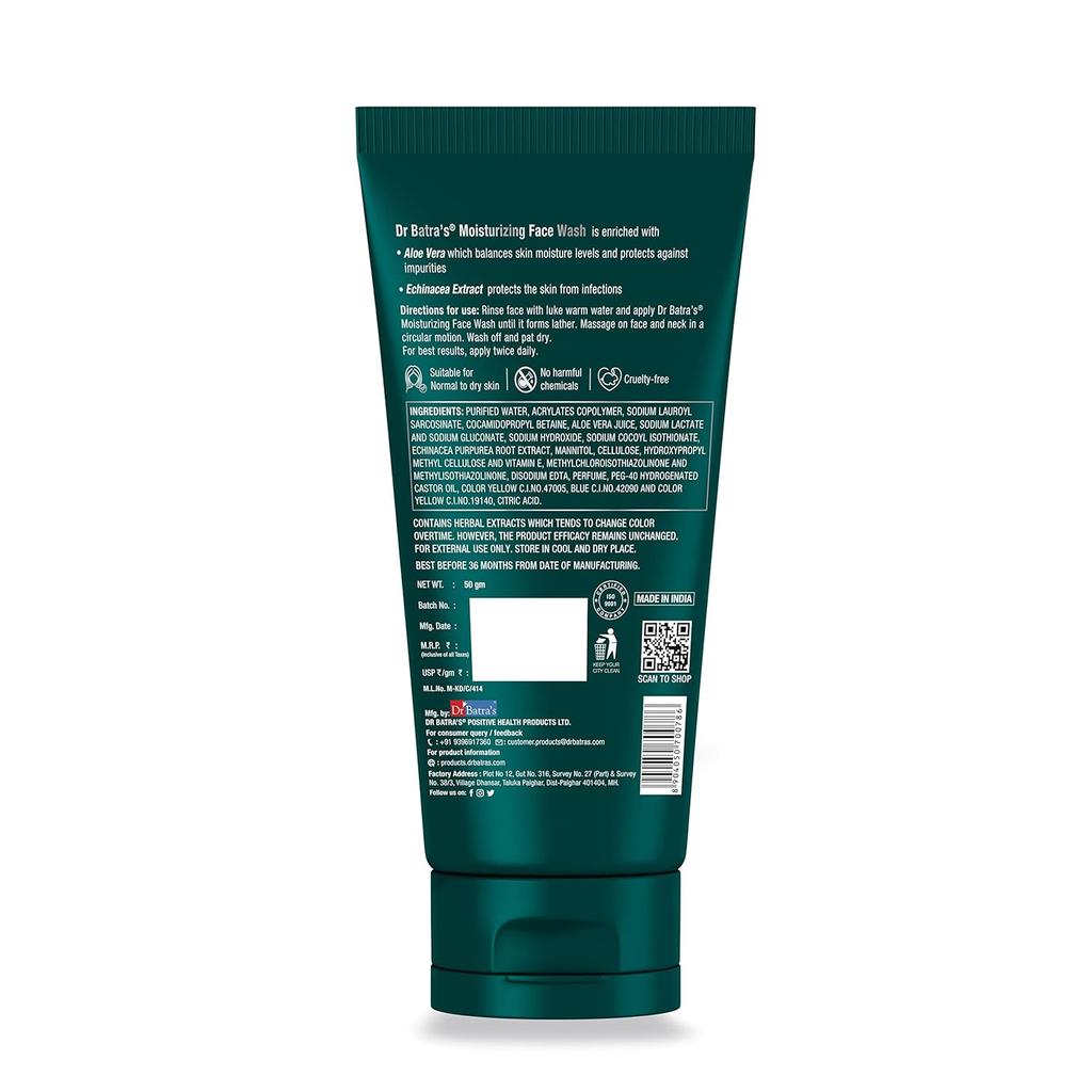 Dr Batra's Nawilżający Żel do Mycia Twarzy 50g X Opakowanie 4 szt. Dla Mężczyzn i Kobiet Ochrona Czystej Skóry