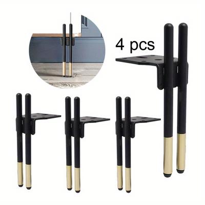 4pcs DIY Furniture Metal Legs Cabinet Feet for Metal Sofa Bedside Coffee Table Wardrobes Feet Replacement Leg Height Adjustable Furniture Table Legs