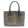Excelente Bolsa Tote BERLUTI To joule Caligráfica Pátina Dourada Cinza scritto Usada