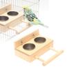 Parrots Cage Feeder Cups+ Perch Set Multifunction Bridge Perch Standing Accessories Parrots Cage Supplies
