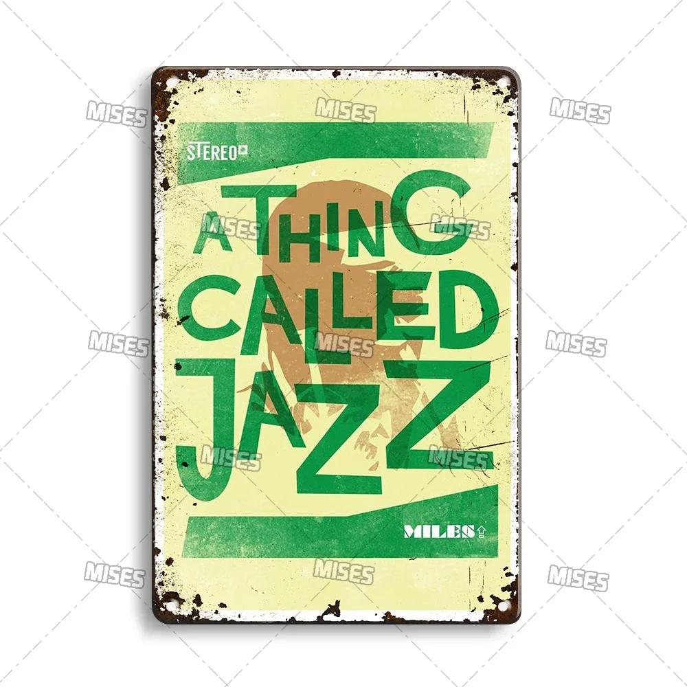 MISES JAZZ Metal Poster Vintage Metal Tin Sign Decorative Plate Metal Sign Music Metal Plaque Home Bar Studio Industrial Decor