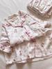Japanese girl cartoon strawberry teddy bear pajamas women's summer short-sleeved shorts cardigan set loungewear two-piece set