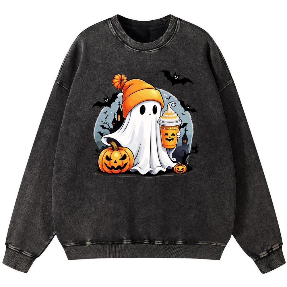 

Хэллоуин Привидения и Тыквы Девушка Винтажная Хлопковая Толстовка Простой Пуловер Тонкий стиль Свободный Хипстерский Флис 3XL