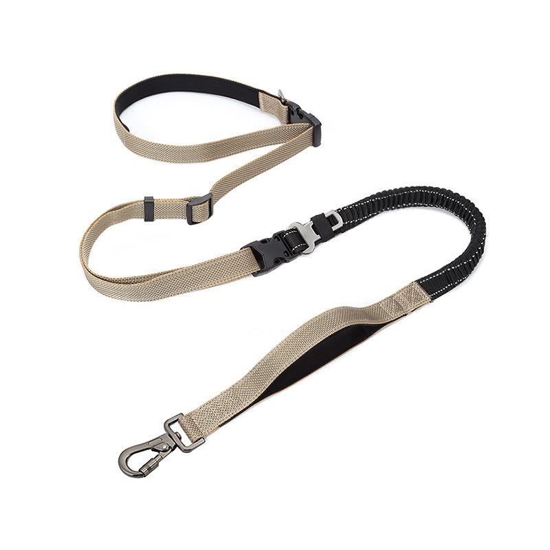 Haustierprodukte Reflektierende Nachtlauf-Hundeleine Multifunktionale Hüftleine Crossbody-Gehhundeleine Autosicherungsseil