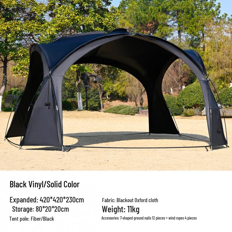 Extra Thick Windproof Camping Tent: Rainproof, Blackout Sunshade with Dome Canopy for Outdoor Sun Protection