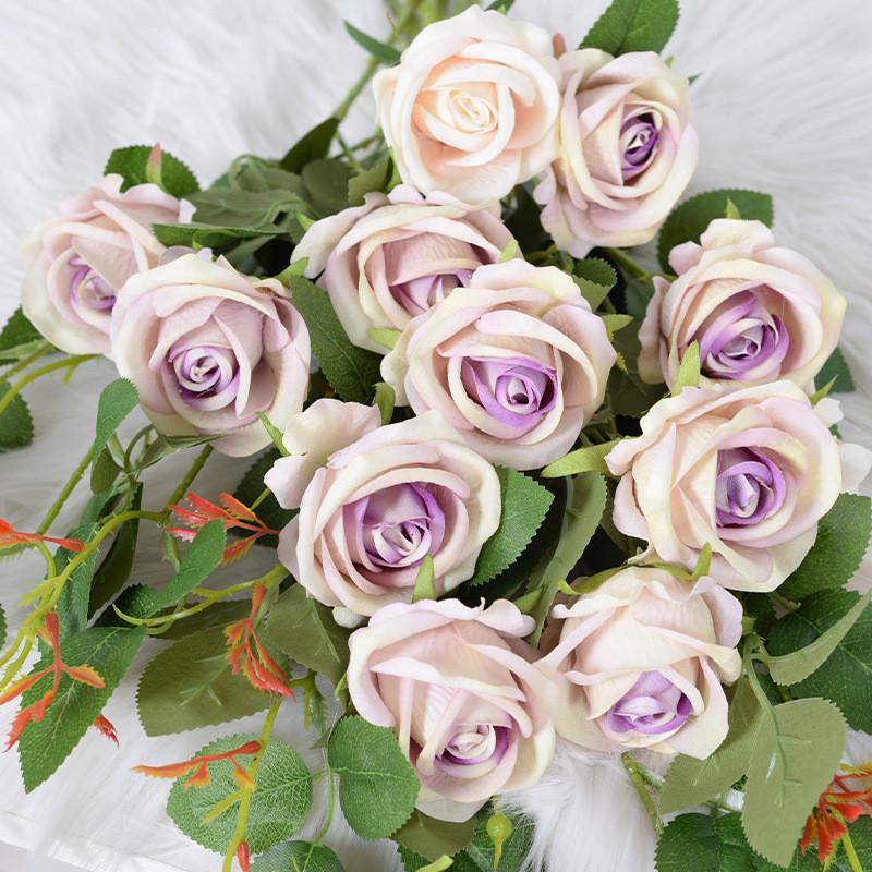 Head Supply 3 Rose Artificial Flower Bouquet For Wedding Photography Decor