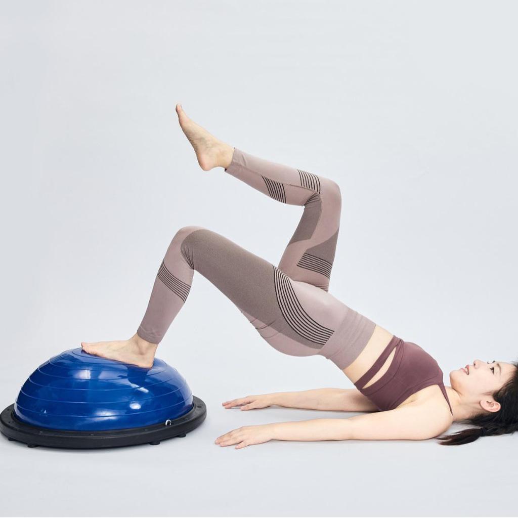 Thickened PVC Non-Slip Half Yoga Ball: Explosion-Proof Balance Ball for Home Pilates Fitness