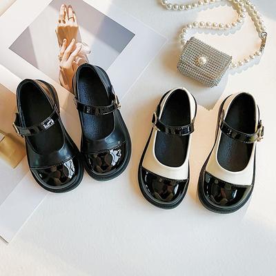 Dziecięce Mary Jane Eleganckie Cztery Pory Roku Miękkie Skórzane Buty Dziewczęce Czarne Białe Klasyczne Płaskie 23-37 Maluch Dzieci Buty Księżniczki