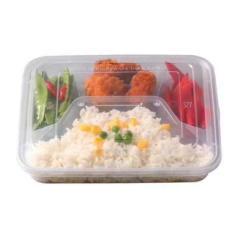 Transparent Disposable Multi-Compartment Takeaway Containers