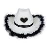 Rhinestone Love Heart Women Glitter Cowboy Hat Fur-edged Cowgirl Hats Women Funny Performance Costume Cosplay Hat for Wedding
