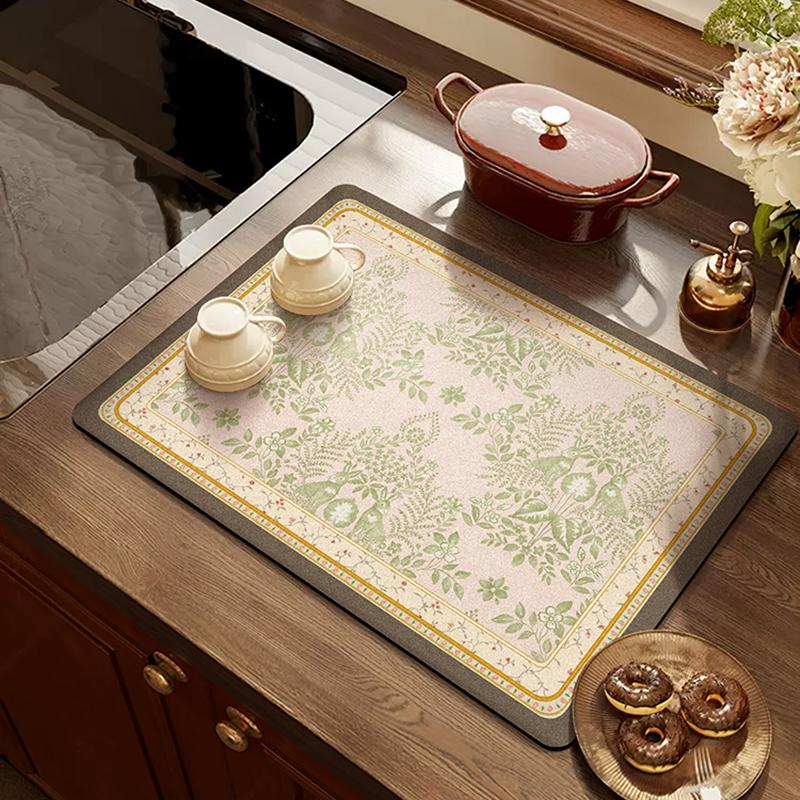 American Retro Light Luxury Kitchen Countertop Drain Pad, Diatom Mud Suction Pad, Quick-drying Washing Table, Sink, Bar Mat