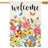 Spring Summer Welcome House ag Double Sided  Burlap,oral Butter... PPZ