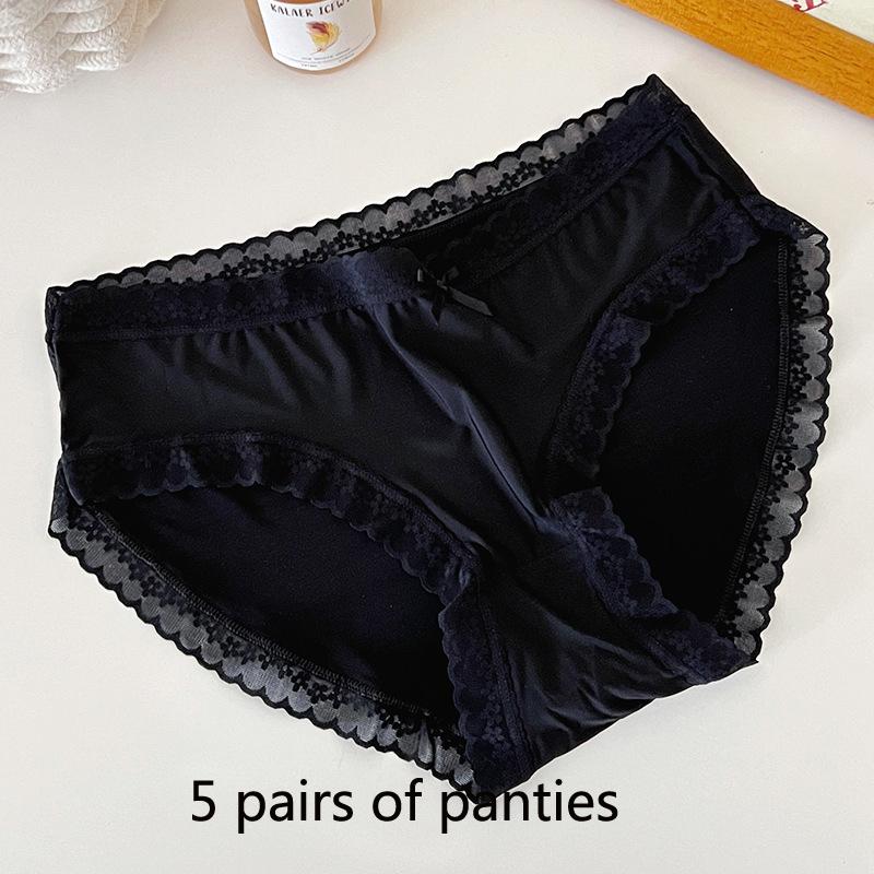 Bare Sense Eis-Seide Damen Slips Dünner Abschnitt Schnelltrocknend Atmungsaktiv Mittelhoch Geschnitten Mädchen Süße Reine Begierde Hautfreundliche Nahtlose Slips Sommer