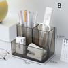 Transparent Three Grids Makeup Box Make Up Brush Bucket Cosmetic Organizer Student Desk Pen Container Storage Box