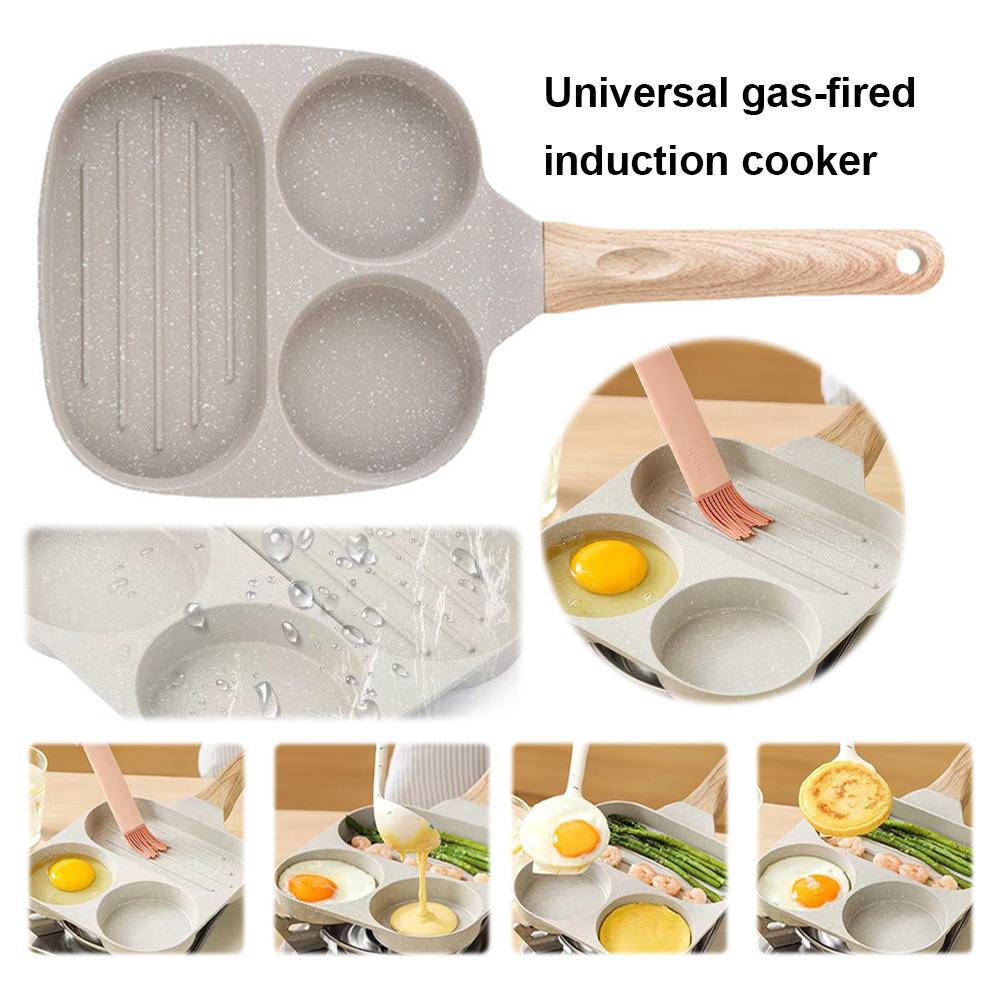 Medical Stone Frying Pan Nonstick Pancake Pan Divided Granite Omelette Skillet for Gas Stove and Induction Cookware