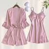 Set Pigiama - Camicia di Seta con Pizzo e Fascia Lingerie Homewear